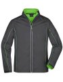 Heren Softshell jas Daiber JN1122 Iron Grey-Groen